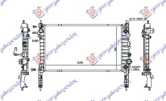 Hladnjak motora 1.4 16v turbo benzin automatik (620X360X26)