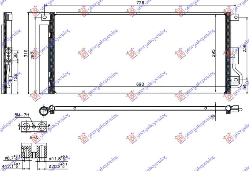 Hladnjak klime 1.6/1.7 cdti dizel (690×295×16)