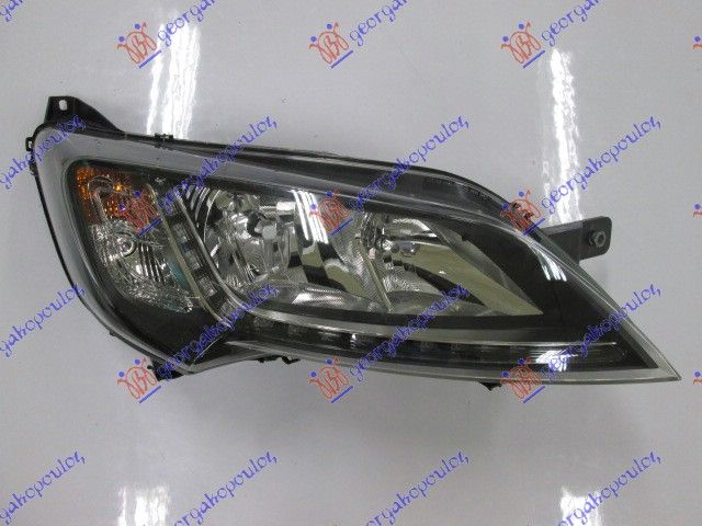 Far električni crni s LED drl (E) (DEPO)