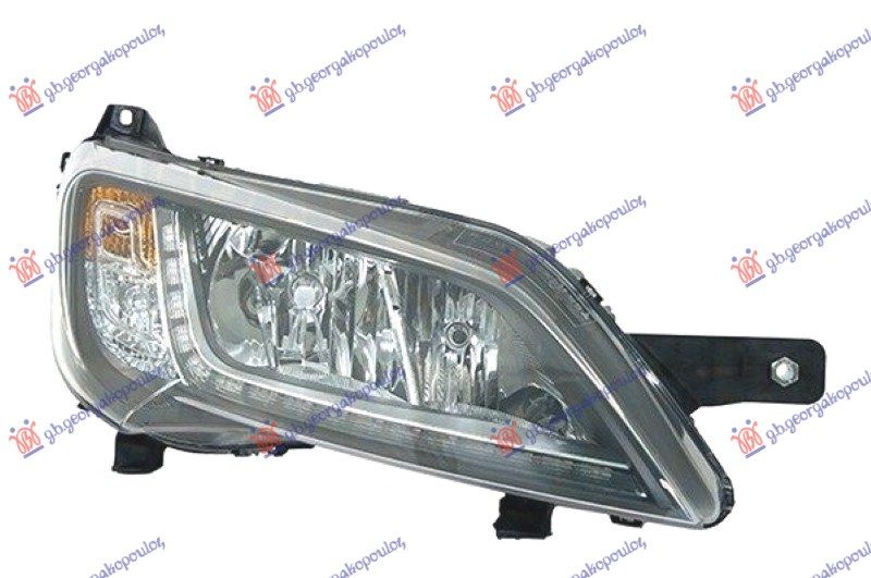 Far električni crni s LED drl (E) (MARELLI)