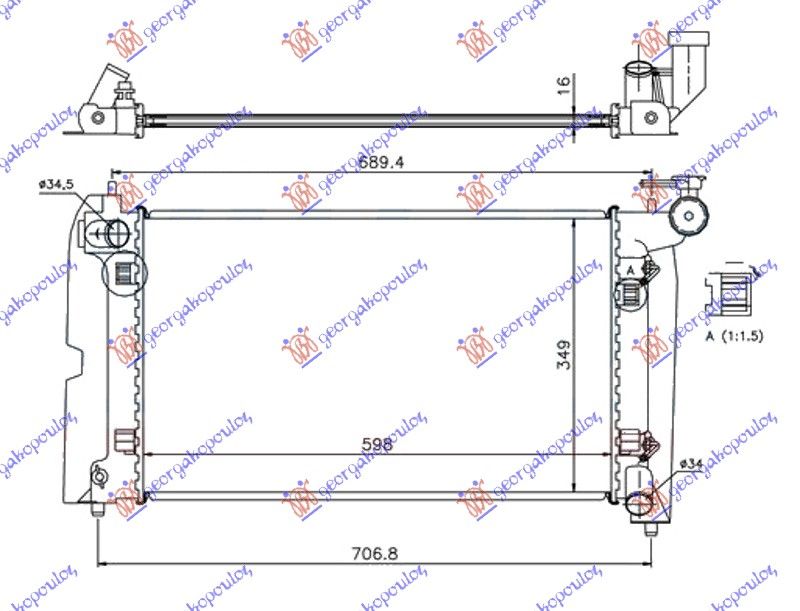 Hladnjak motora 1.8 i-vvti automatik benzin (600X350) (KOYO)