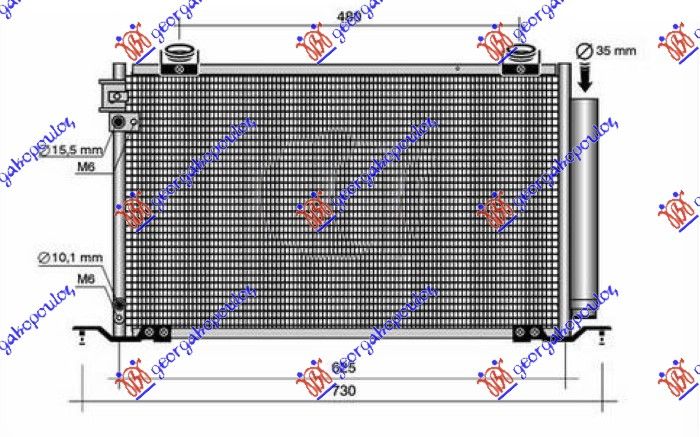 Hladnjak klime 2.0-2.4 benzin (645×360×16)