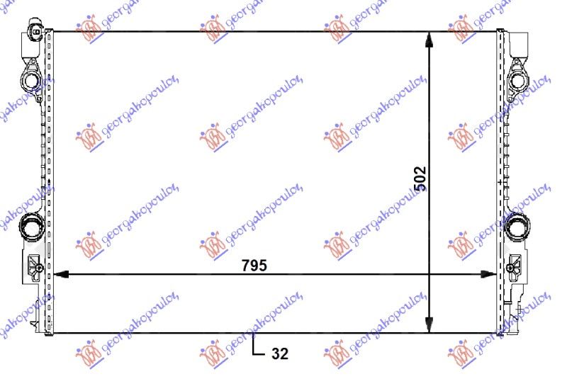 Hladnjak motora 3.0i–3.6i–4.8i benzin – 3.0 dizel (79.5X50.2X3.2)