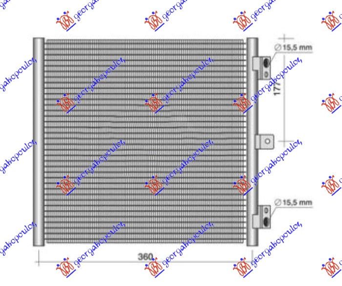 Hladnjak klime 3.0-3.4-3.8 benzin (379×332×16)