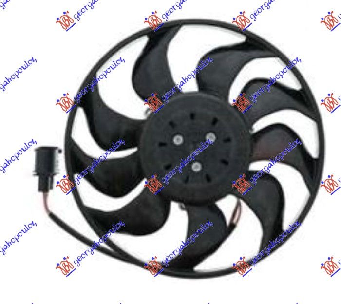 Ventilator hladnjaka (MOTOR + VENTILATOR) benzin (400 W) (LIJEVI)