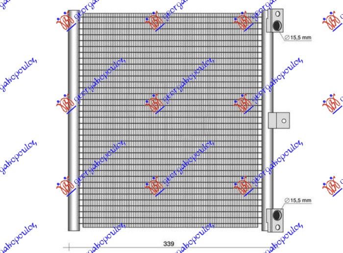 Hladnjak klime 2.7-3.4-3.8 benzin (339×338×16)