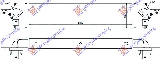 Hladnjak interkulera 2.0 dci 07- (655X157X64)