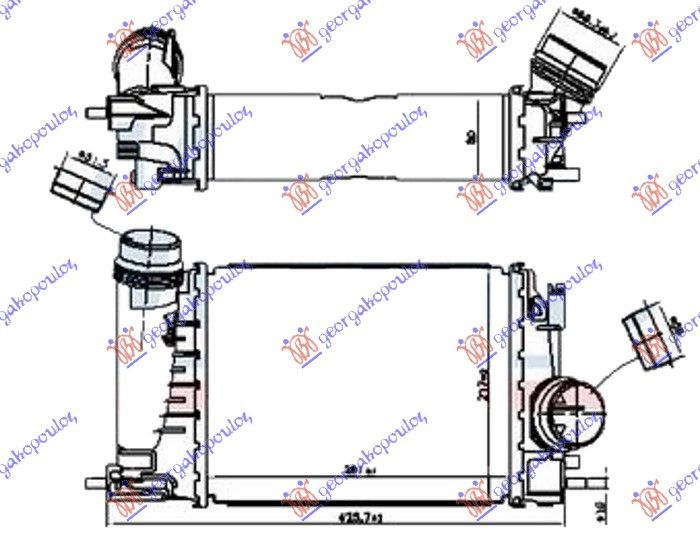 Hladnjak interkulera 1.3 tce benzin (281X217X80) (VALEO)