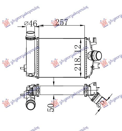 Hladnjak interkulera 1.3 tce dizel (257X218)