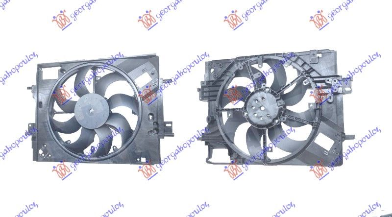 Ventilator hladnjaka komplet 1.0-1.3 benzin / 1.5 dizel (400 MM) (2 PINA)