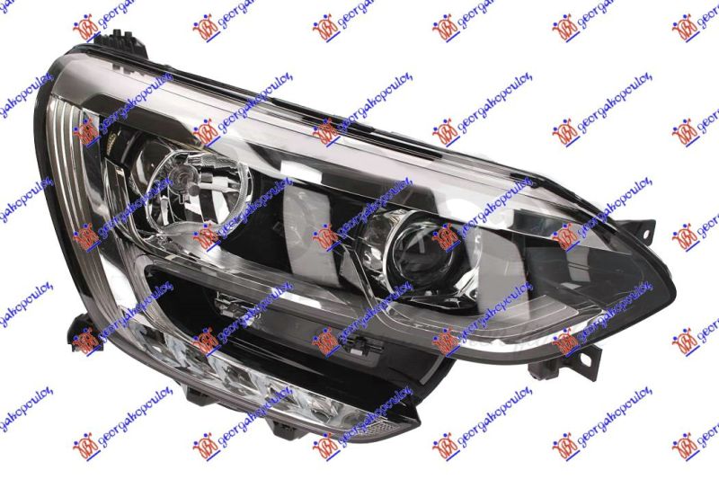 Far električni (H7/H7) krom s LED dnevnim svjetlom (DEPO)