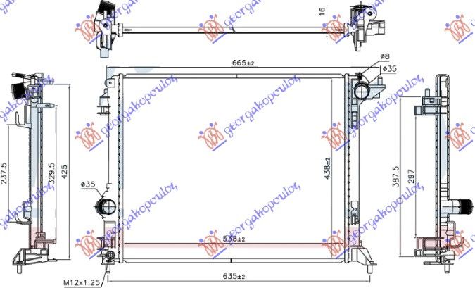 Hladnjak motora 1.5 tdci dizel ručni/automatik (540X440X16)