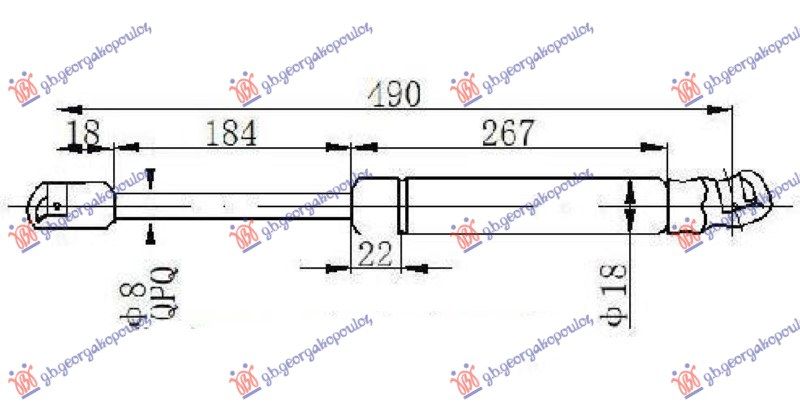 Amortizer gepek vrata karavan (490L-600N)