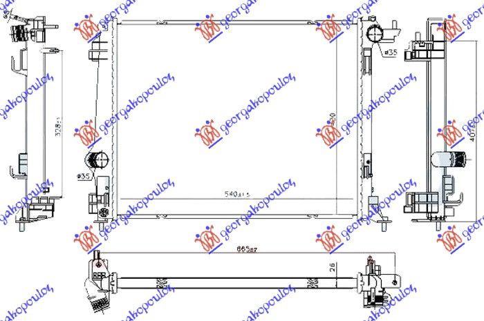 Hladnjak motora 1.8 benzin +/- klima ručni/automatik (540X430)