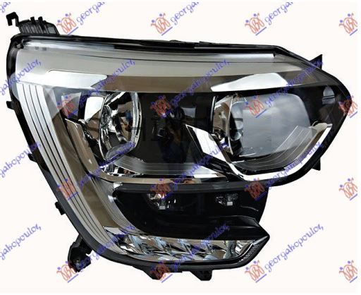 Far električni (H7/H7) krom s LED drl (E) (TYC)