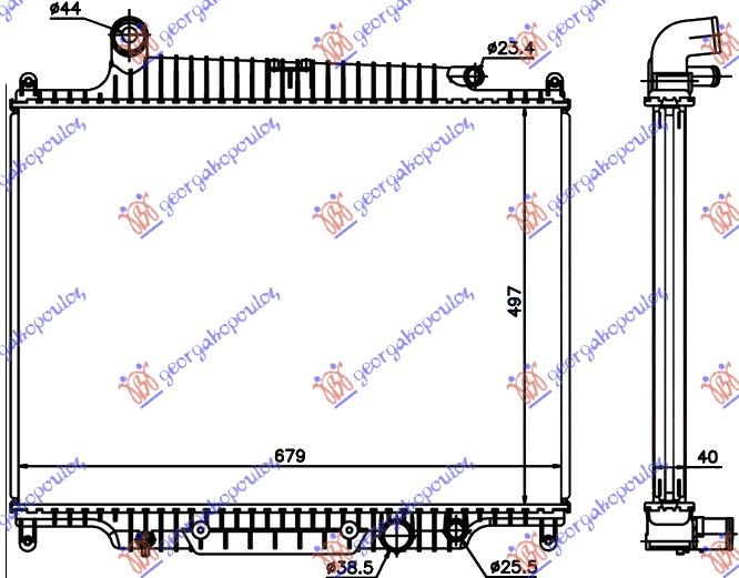 Hladnjak motora 3.6 td dizel automatski (495X680)