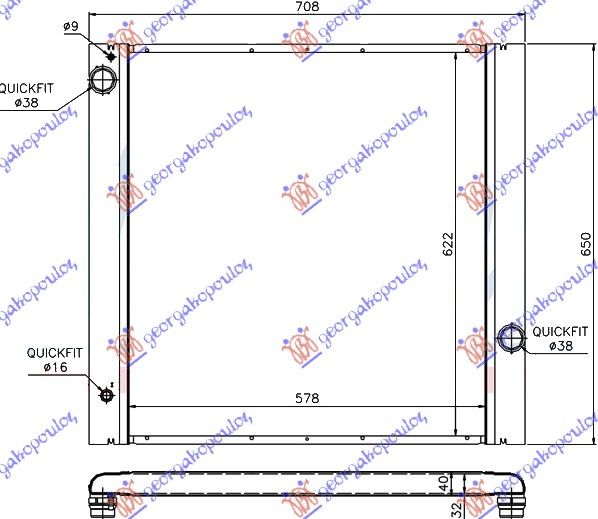 Hladnjak motora 4.4i benzin automatski (580X620) (MOTOR M62)