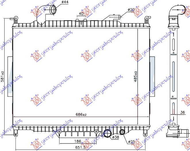 Hladnjak motora 4.4 td dizel automatski (485X685)