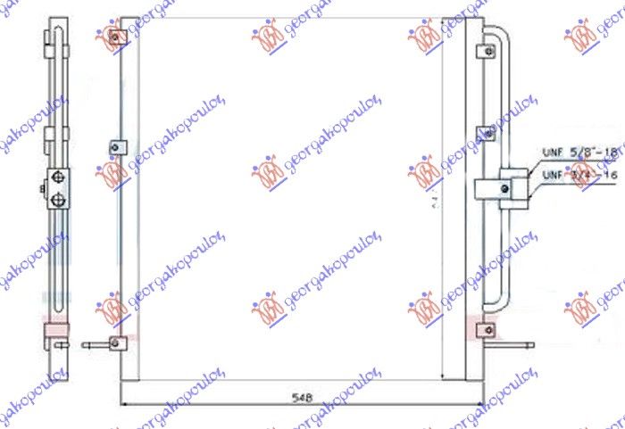 Hladnjak klime 4.0-4.6i v8 benzin - 2.5 td dizel (548×547×22)