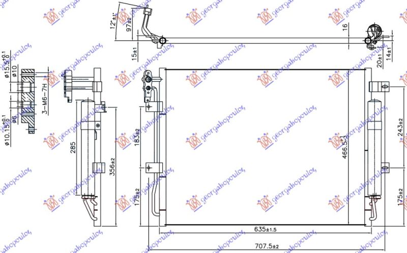 Hladnjak klime 3.0 / 3.6 td dizel 10- (635×466×16)