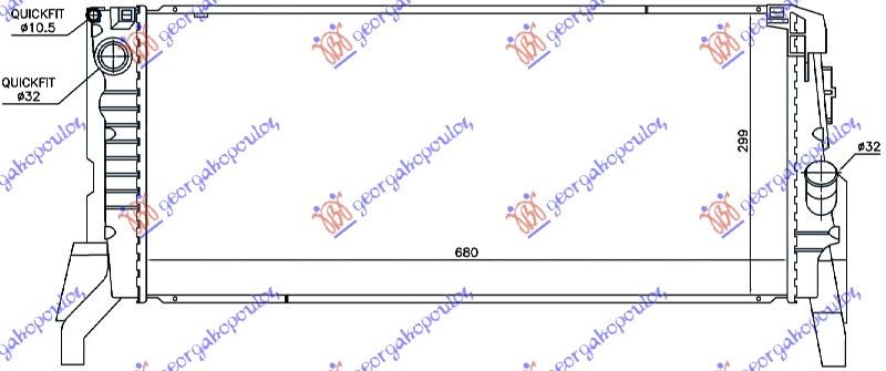 Hladnjak motora 2.0 (COOPER S) benzin ručni/auto (688X299X27) (KOYO)