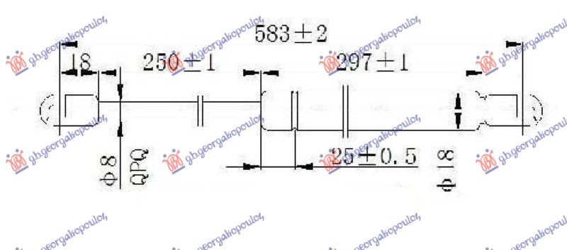 Amortizer gepek vrata (584L-460N)