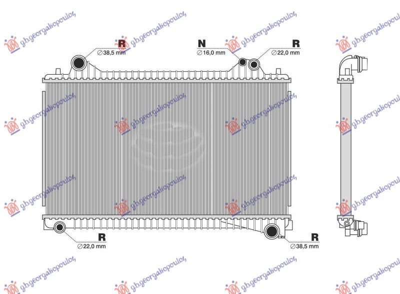 Hladnjak motora 2.0 dizel–hibrid ručni/auto (720X485X26)