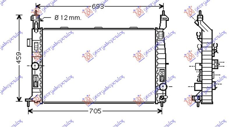 Hladnjak motora 1.7 cdti dizel ručni (610X360X26)