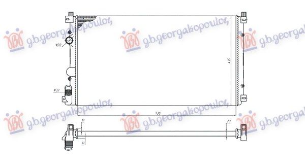 Hladnjak 1.9-2.2-2.5-3.0 dci dizel +/- ac (727X389) 03- (VALEO)
