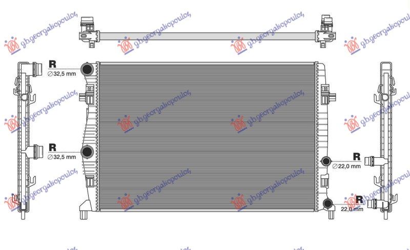 Hladnjak motora 1.0 tgi – 1.0 tsi benzin – 1.6 tdi dizel ručni/automatski (650X439) (VALEO)