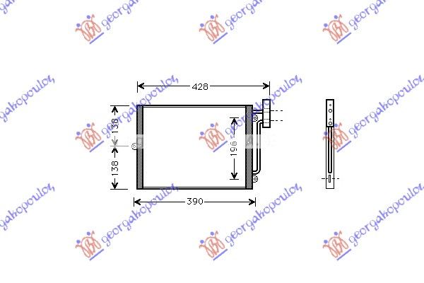 Hladnjak klime 2.5-2.7-3.2 benzin (33×27,5×16)