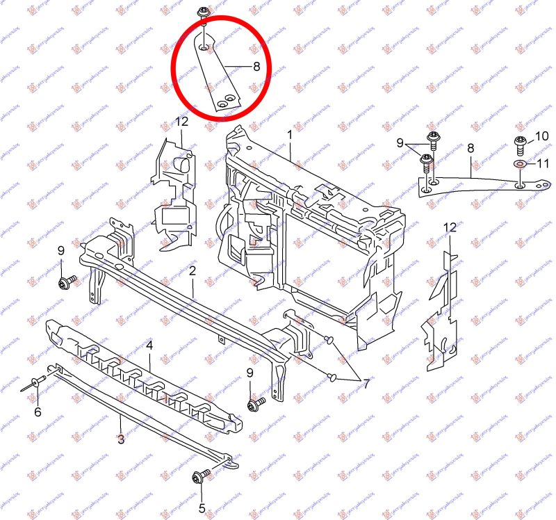 Nosač fara metalni