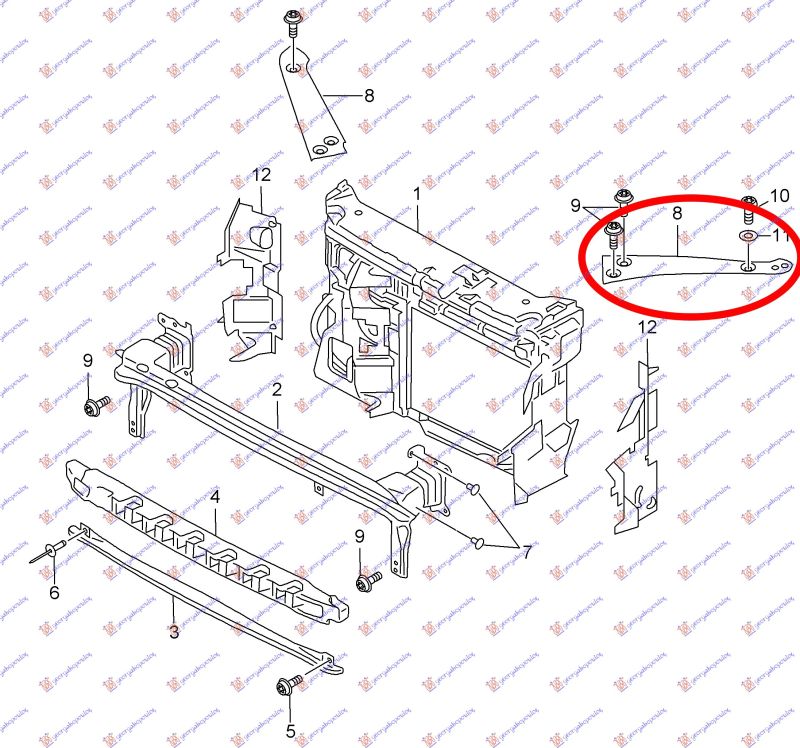Nosač fara metalni