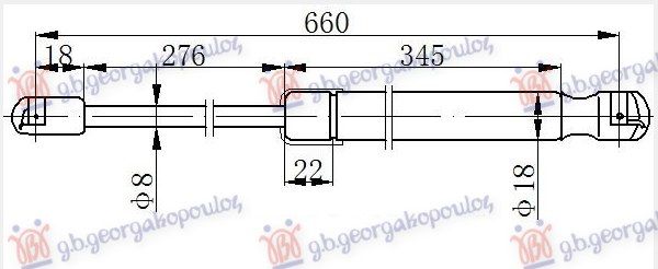 Amortizer gepek vrata karavan (661L-540N)