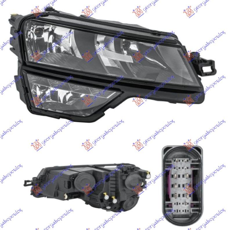 Far električni (H7/H1/H8) s LED drl (E) (DEPO)