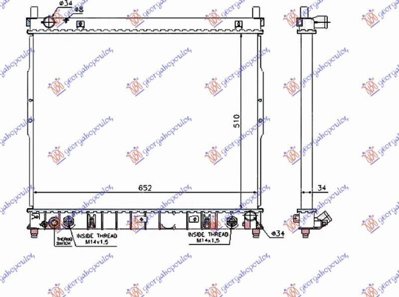 Hladnjak motora 2.9 td dizel automatski (510X660X26)