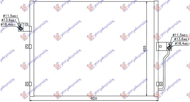 Hladnjak klime 2.7 xdi dizel (620×455×16)