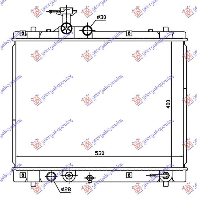 Hladnjak motora 1.2 benzin – 1.3 ddis dizel automatik (400X530X16) (MAGYAR)
