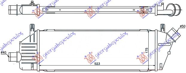 Hladnjak interkulera 1.5 dci (522X178X30)