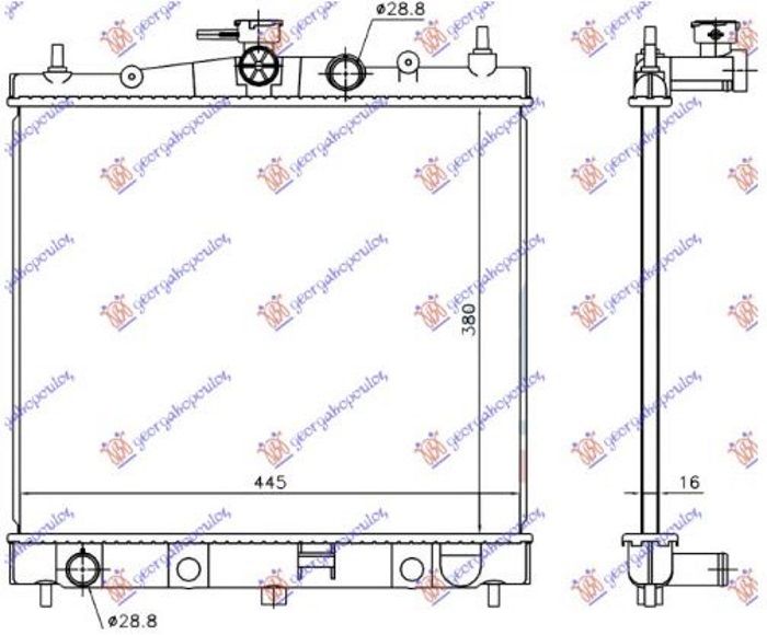 Hladnjak motora 1.0–1.2–1.4–1.6 benzin (38X44X1,6) japan (KOYO)