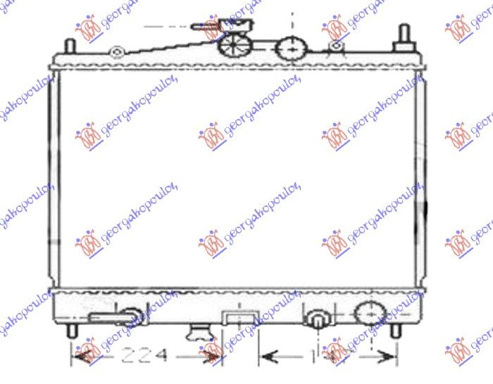 Hladnjak motora 1.2–1.4 16v benzin automatik +/- klima (380X448) japan