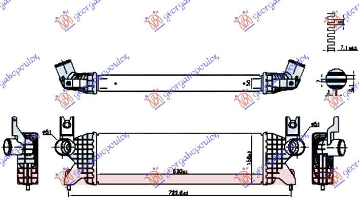 Hladnjak interkulera 1.0 - 1.4 turbo benzin (520X160X50)