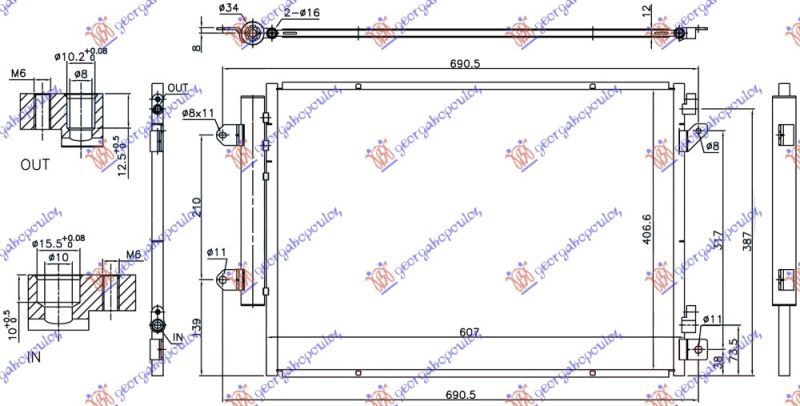 Hladnjak klime 1.6 ddis dizel (607×407×12) sa start/stop