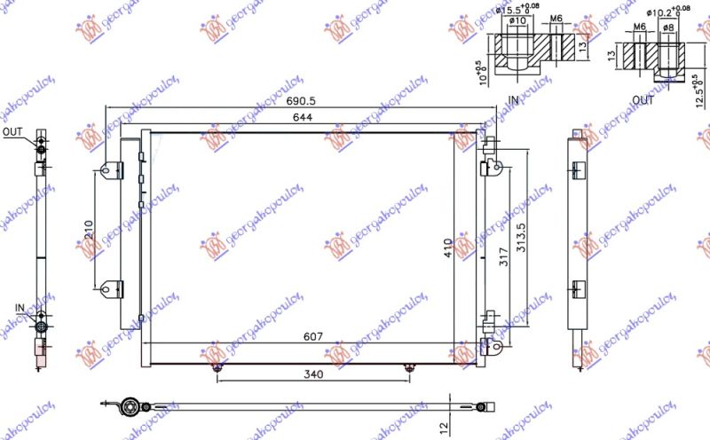 Hladnjak klime 1.6 ddis dizel (600×410×12) bez start/stop