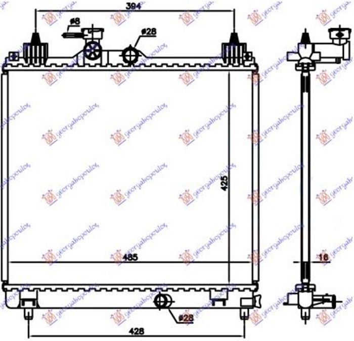 Hladnjak motora 1.2 benzin (425X485X16)