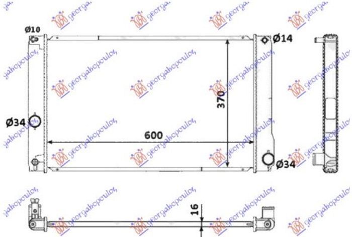 Hladnjak motora 1.8 hibrid automatski (60X35X16) (KOYO)