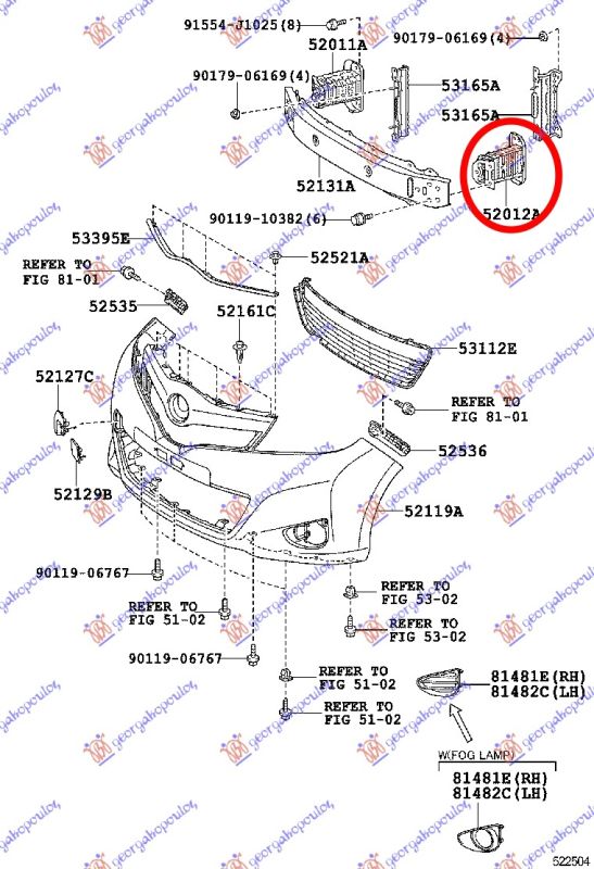 Nosač prednjeg branika  metalni (CHASSIS EXTENSION) (JAPAN)