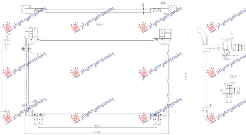 Hladnjak klime 1.5-1.8 benzin (610×331×12)