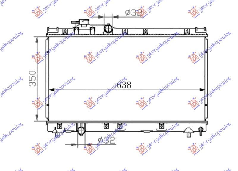 Hladnjak motora 1.8 benzin (350X638X26)