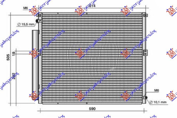Hladnjak klime 3.0 td dizel (610×500×16) tube dijagonal
